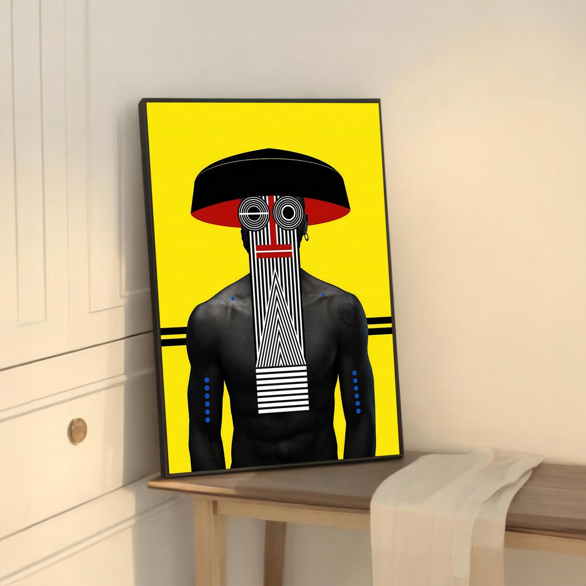 Bold Ethnic Abstract Painting, Tribal Design - Image 5