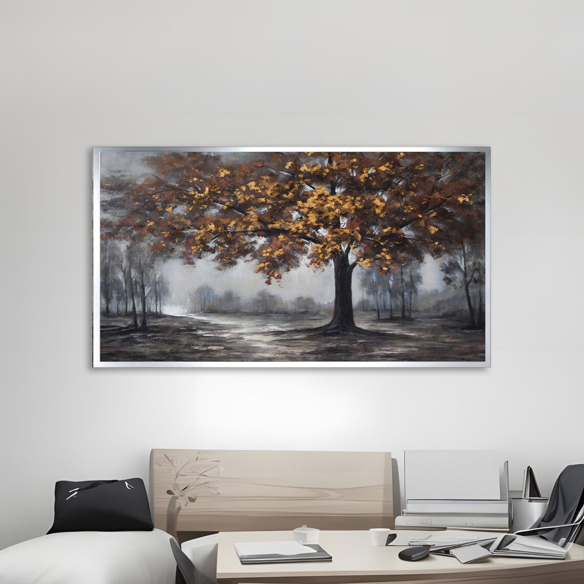 Autumn Tree Art Print, Contemporary Living Room Decor - Image 3