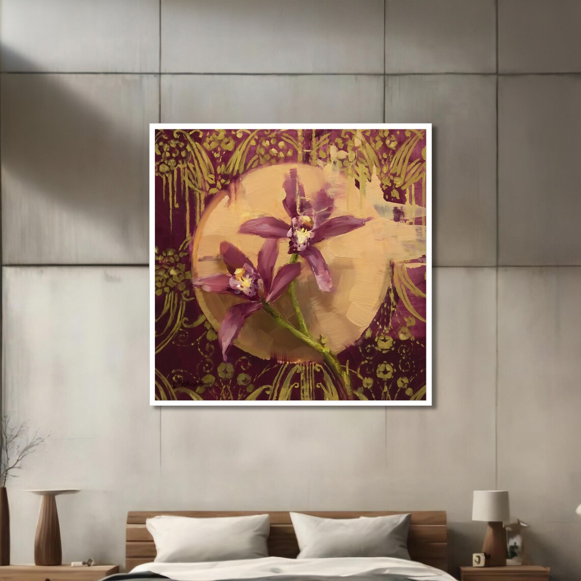 Orchid Elegance Painting, Floral Decor Print - Image 3