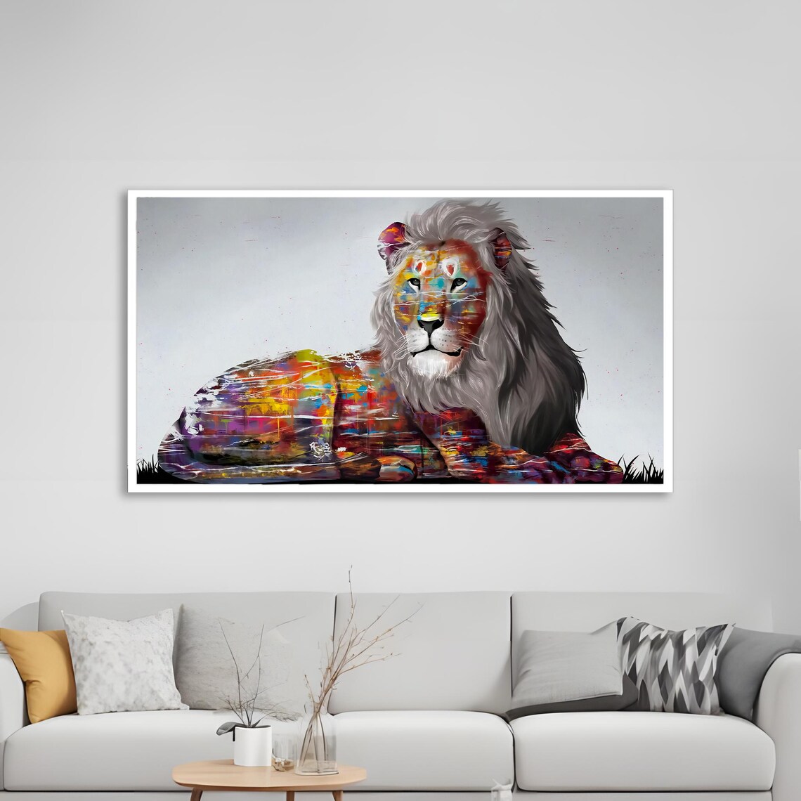 Abstract Lion Painting, Contemporary Animal Art - Image 2