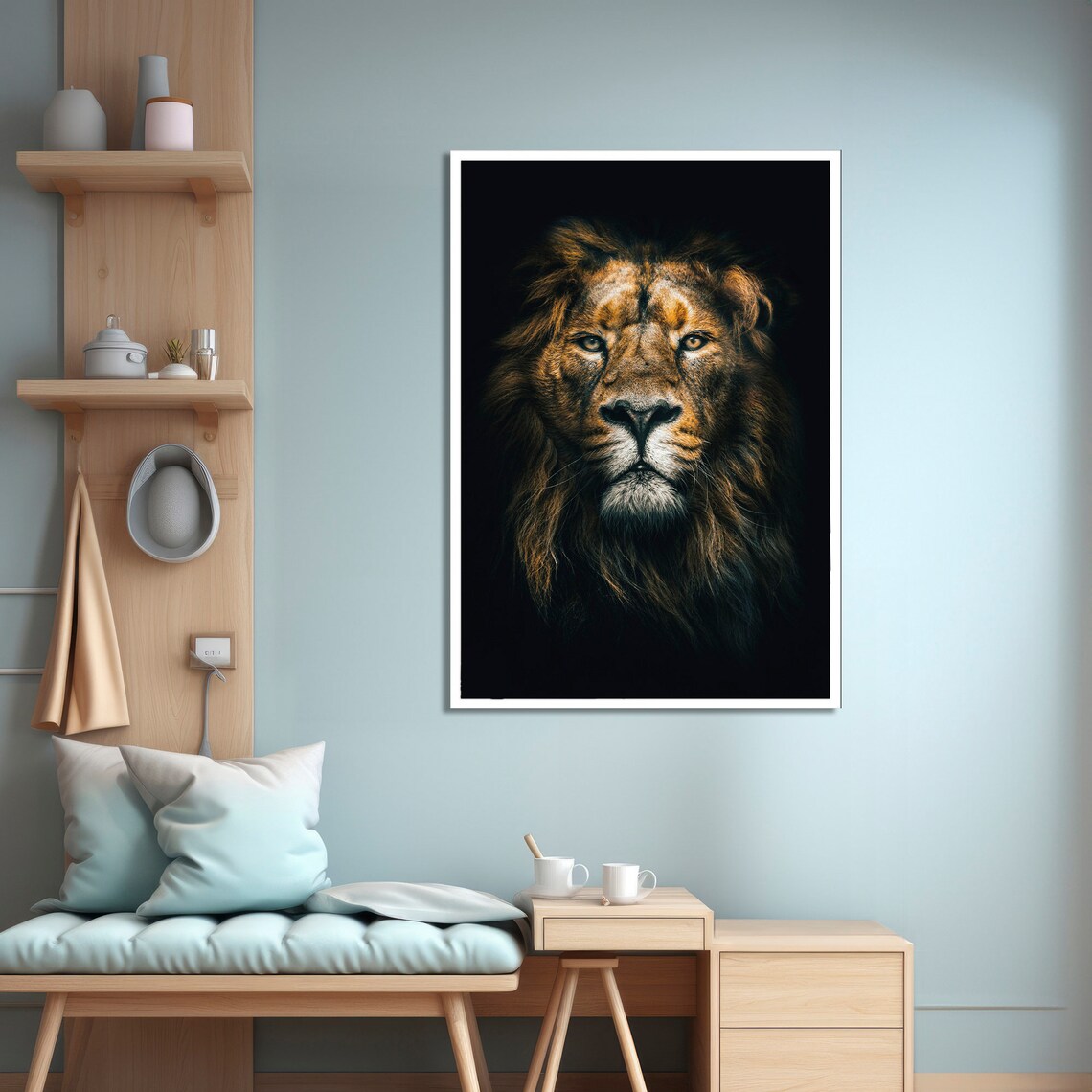Majestic Lion Art Print, Bold Animal Painting - Image 4
