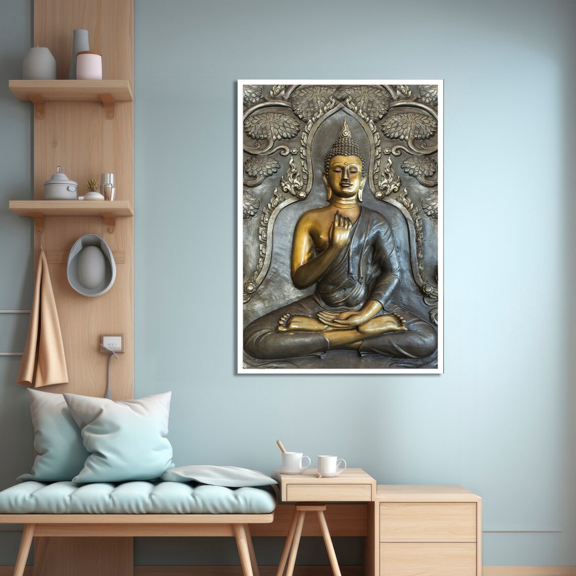 Golden Buddha Art Print, Meditation Yoga Decor - Image 4
