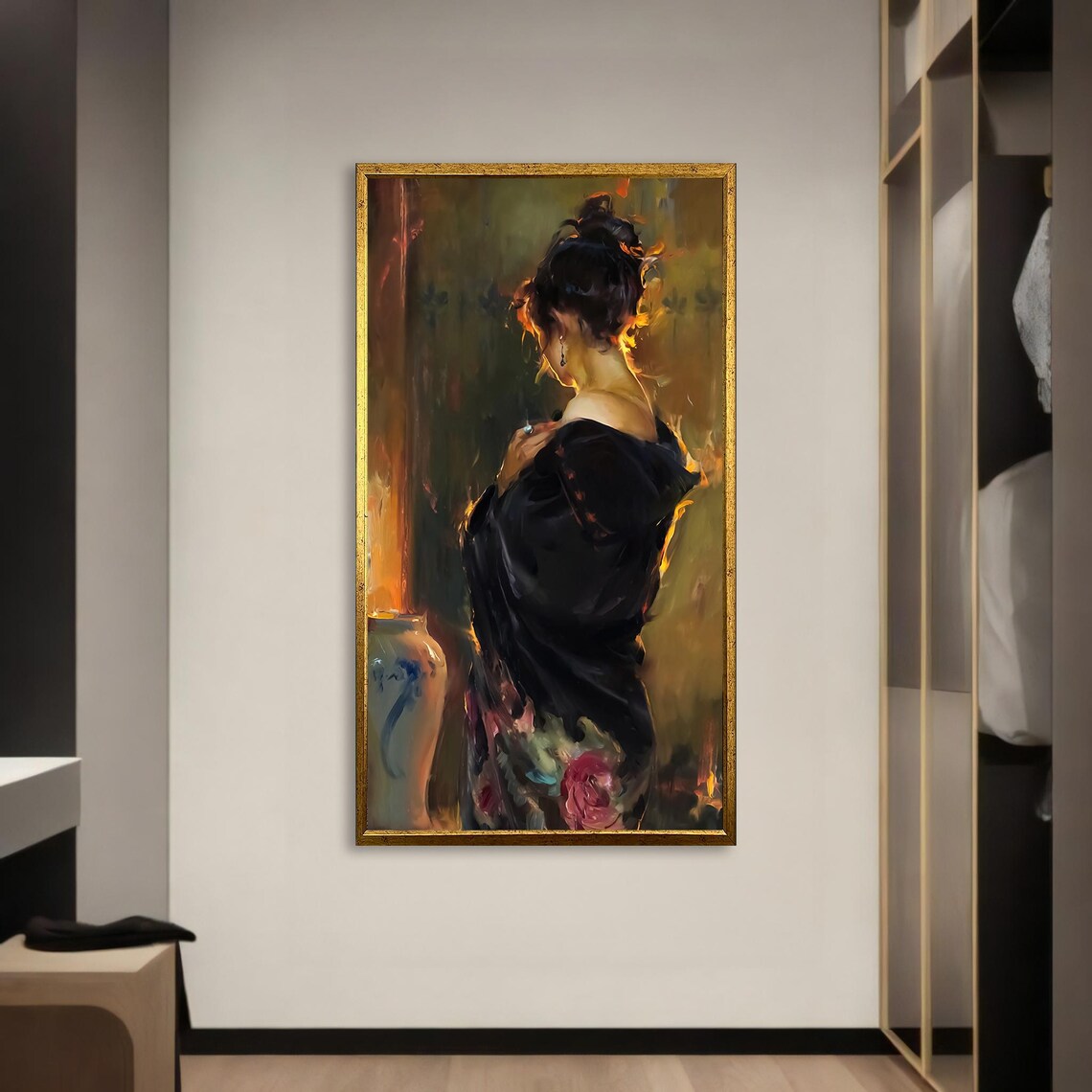 Elegant Woman Painting, Sophisticated Home Decor - Image 3