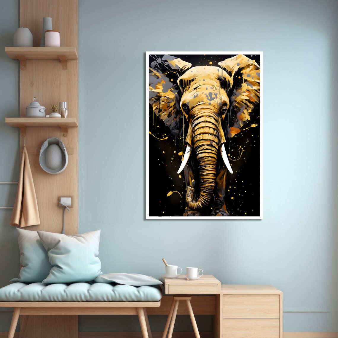 Bold Elephant Abstract Animal Painting - Image 4