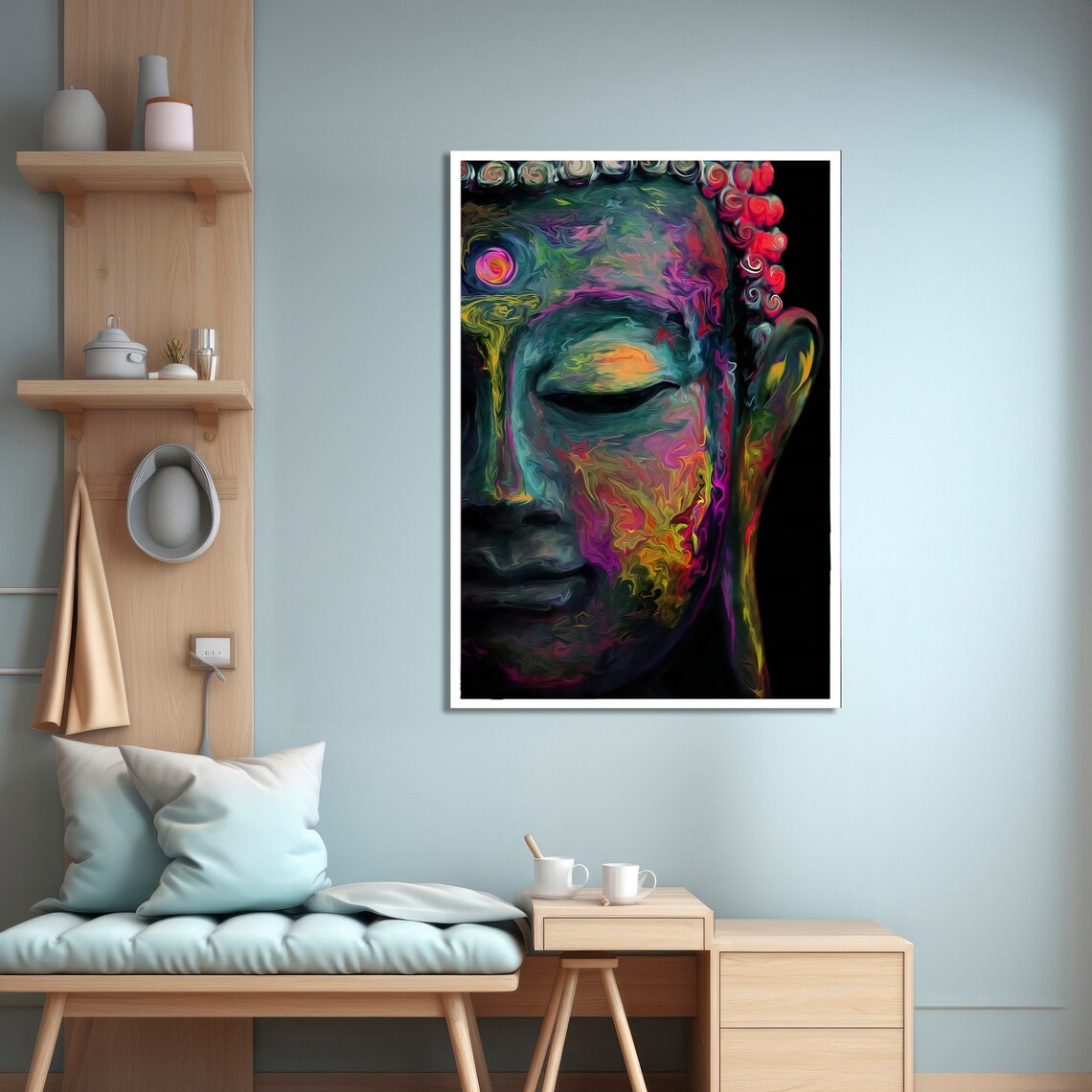 Colorful Buddha, Vibrant Spiritual Painting - Image 4