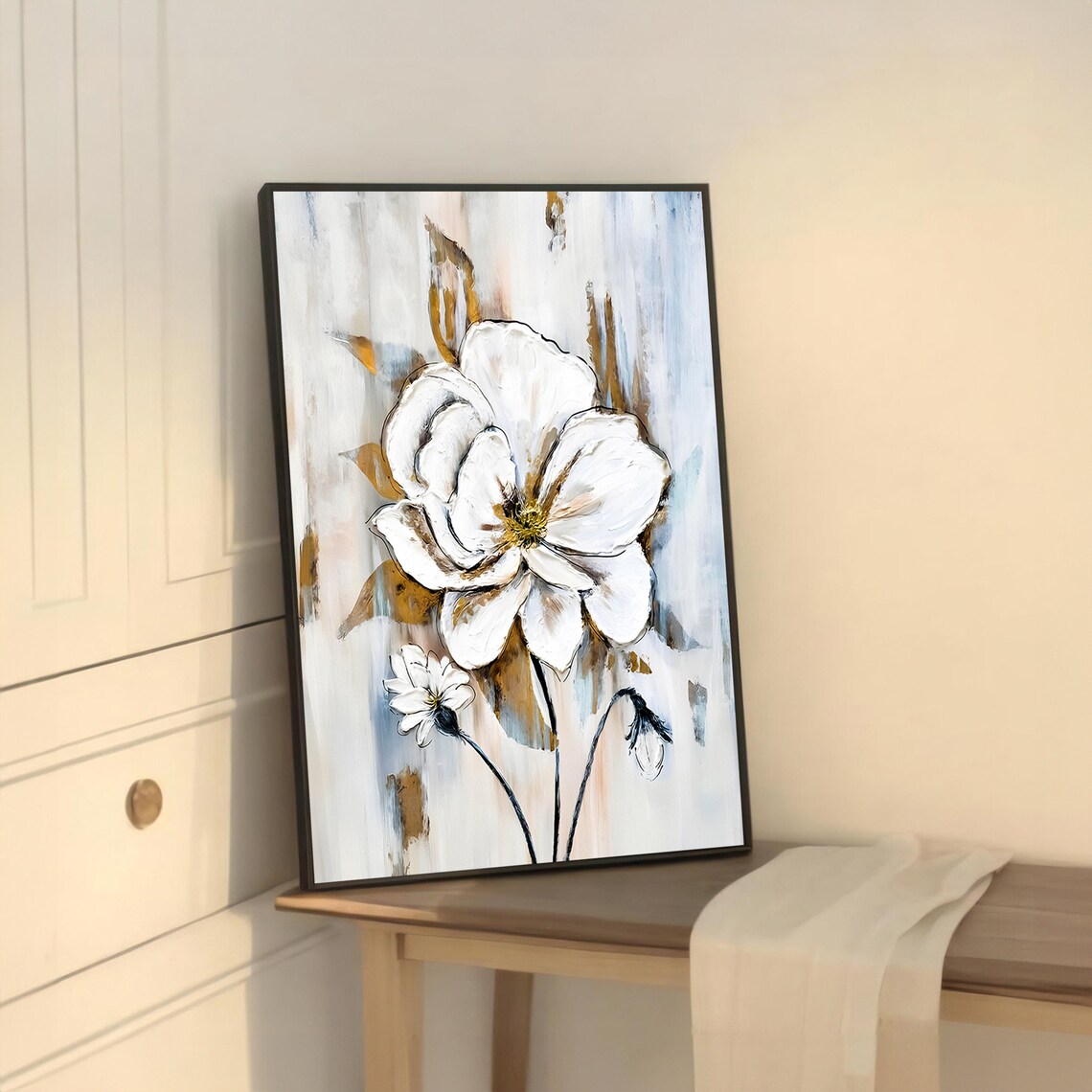 Elegant White Flower Minimalist Floral Art Print - Image 5