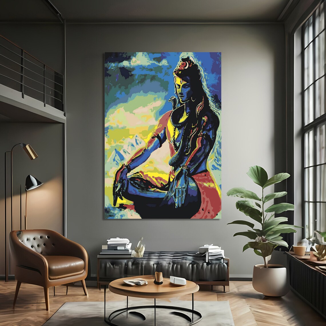 Shiva Painting, Spiritual Meditation Wall Decor - Image 3