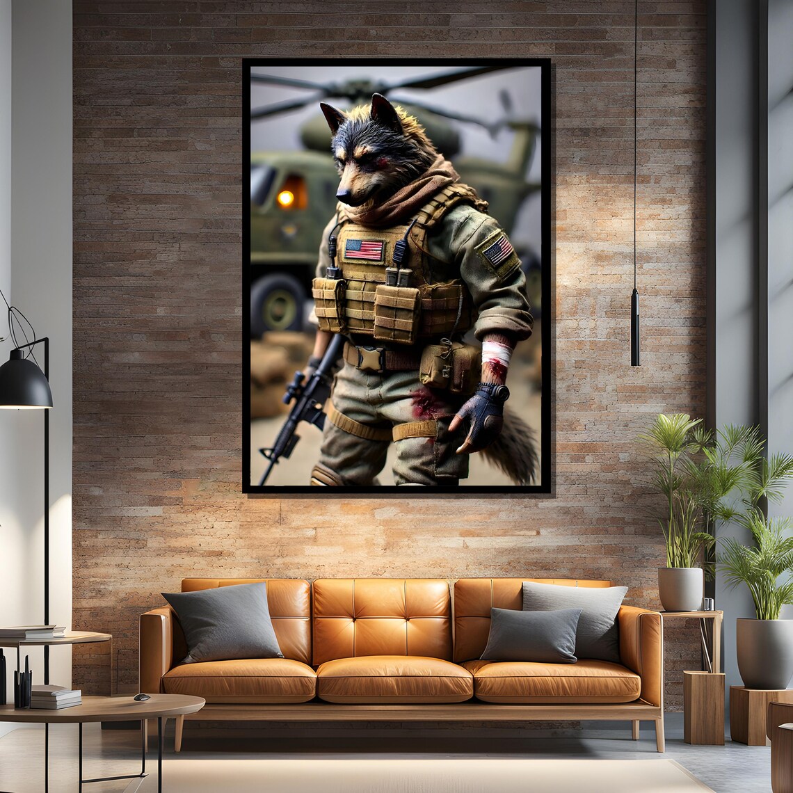 Military Wolf Warrior Tactical Animal Art Print - Image 4