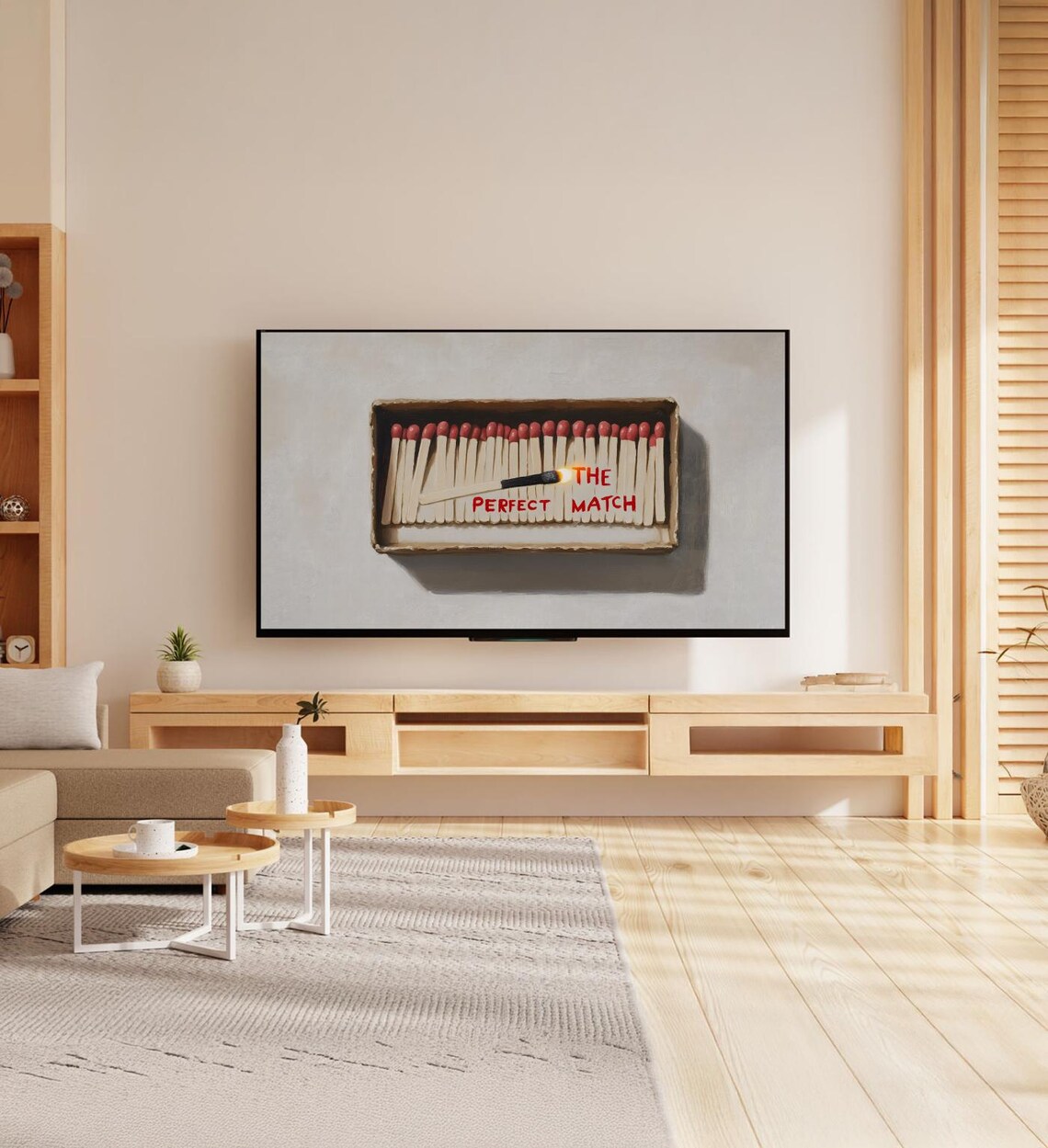 The Perfect Match Matchbox Painting Funny Love Pun Trendy Art Poster - Image 7