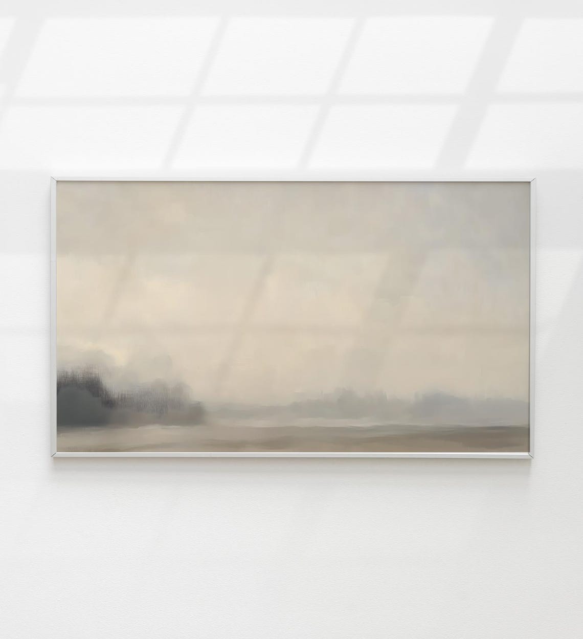 Minimalist Beige Misty Abstract Landscape Neutral Serene Art Print