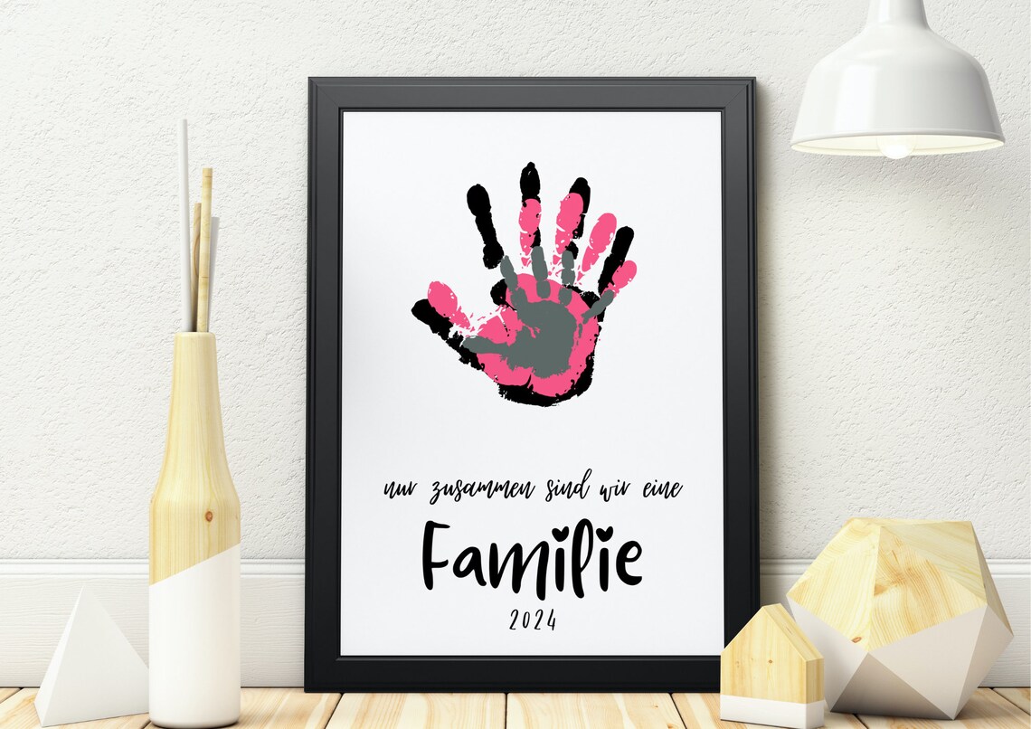 Together We Are Family Handprint Quote Family Keepsake Art Poster - Image 4