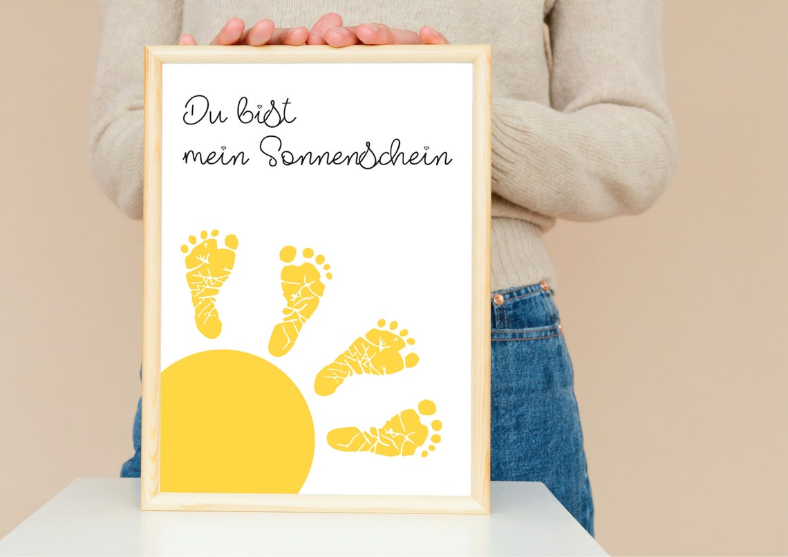 You Are My Sunshine Footprint Sun Baby Keepsake Nursery Art Poster - Image 4