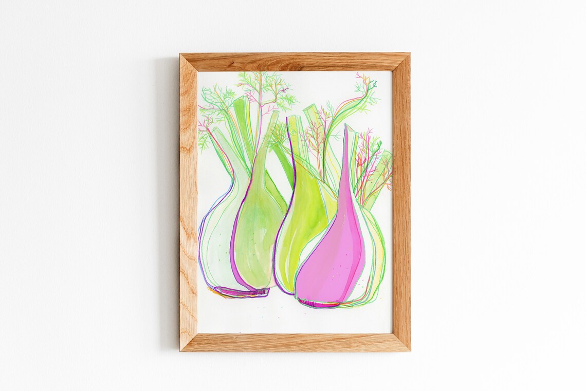 Fennel Decor, Kitchen Vegetable Illustration Art Print - Image 3