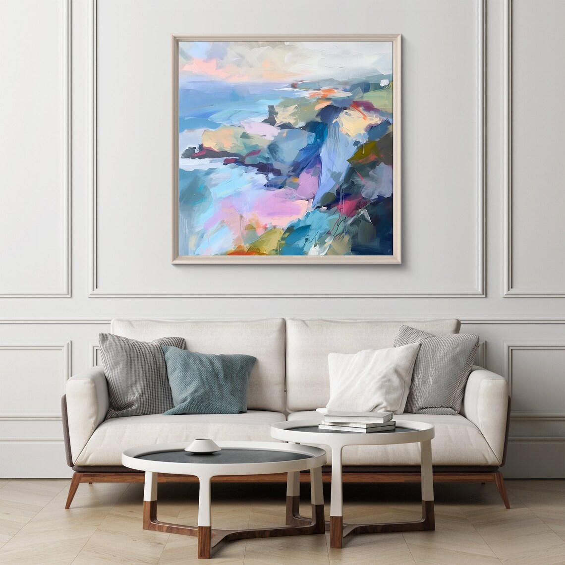 Modern Abstract Mountain Wall Art Print, Square - Image 2