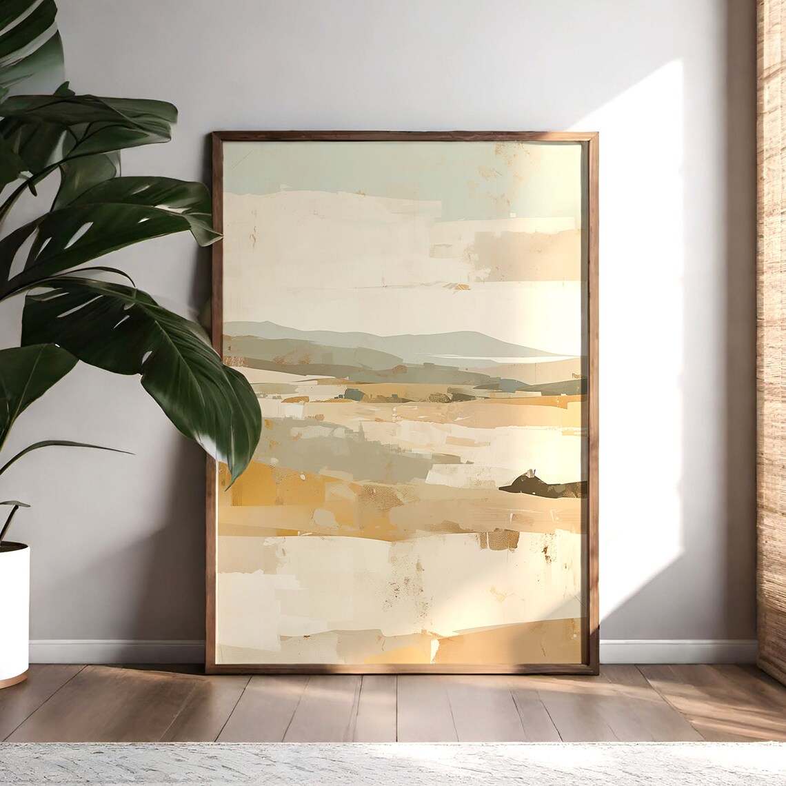 Abstract Pastel Landscape, Minimalist Japandi Art Print