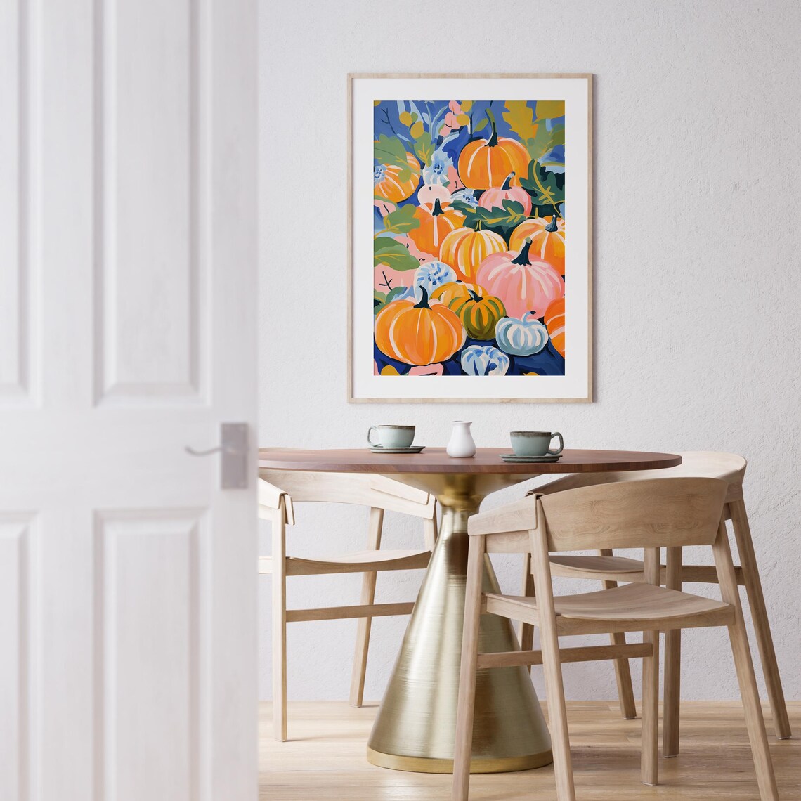 Colorful Pumpkin Patch Autumn Harvest Still Life Painting Poster - Image 4