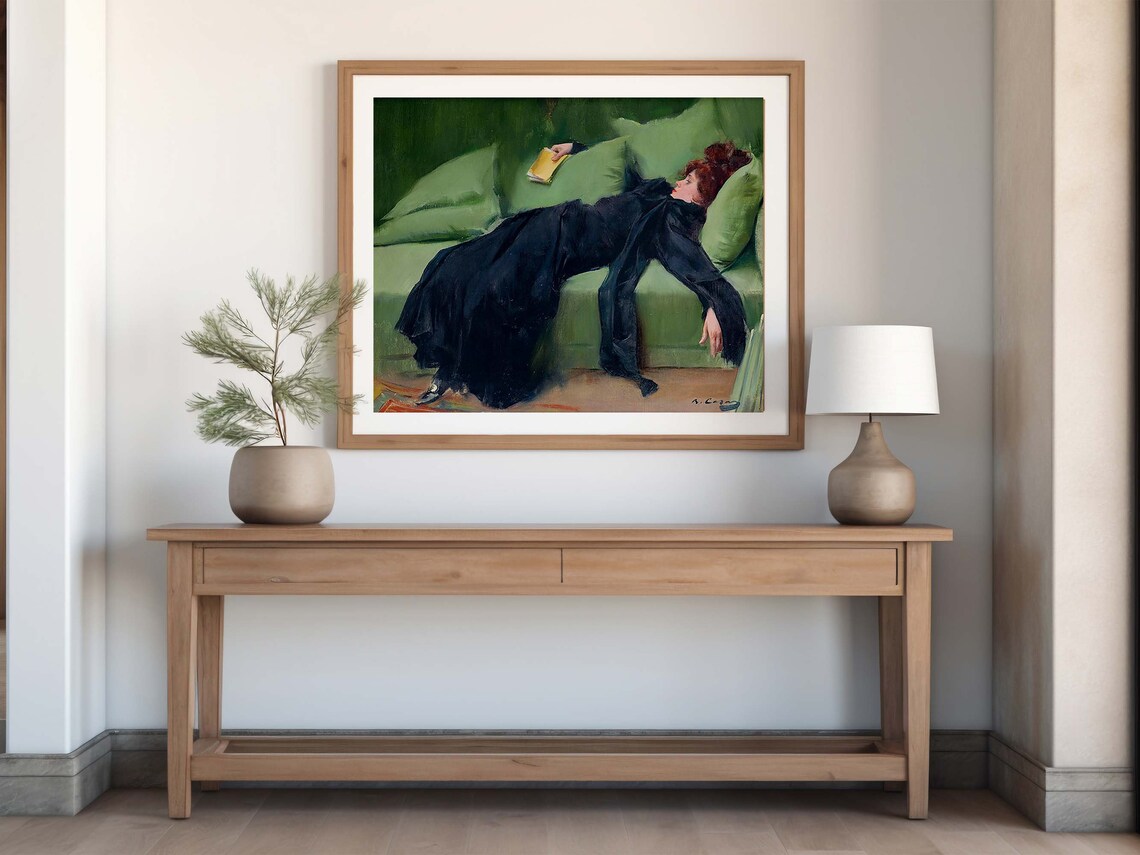 Victorian Woman Portrait Painting, Moody Decor - Image 3