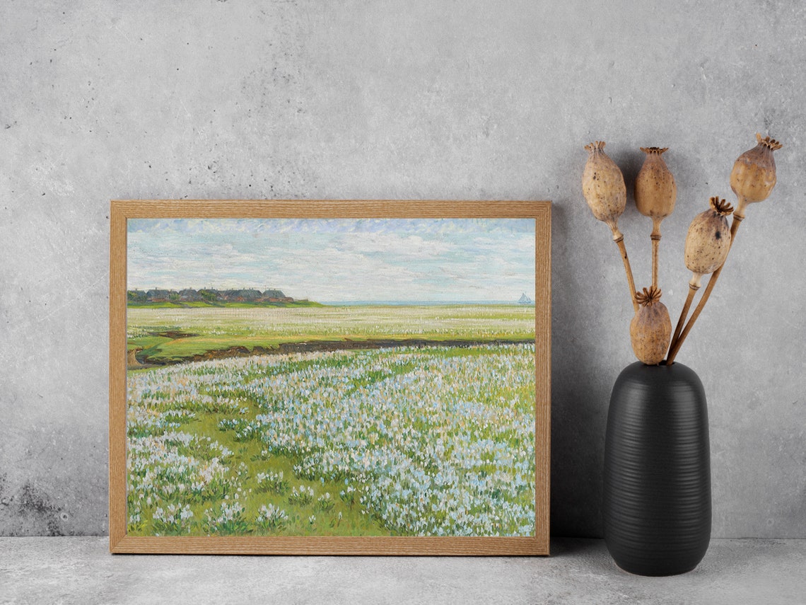 Spring Meadow Wildflower Field Rustic Country Landscape Poster - Image 3