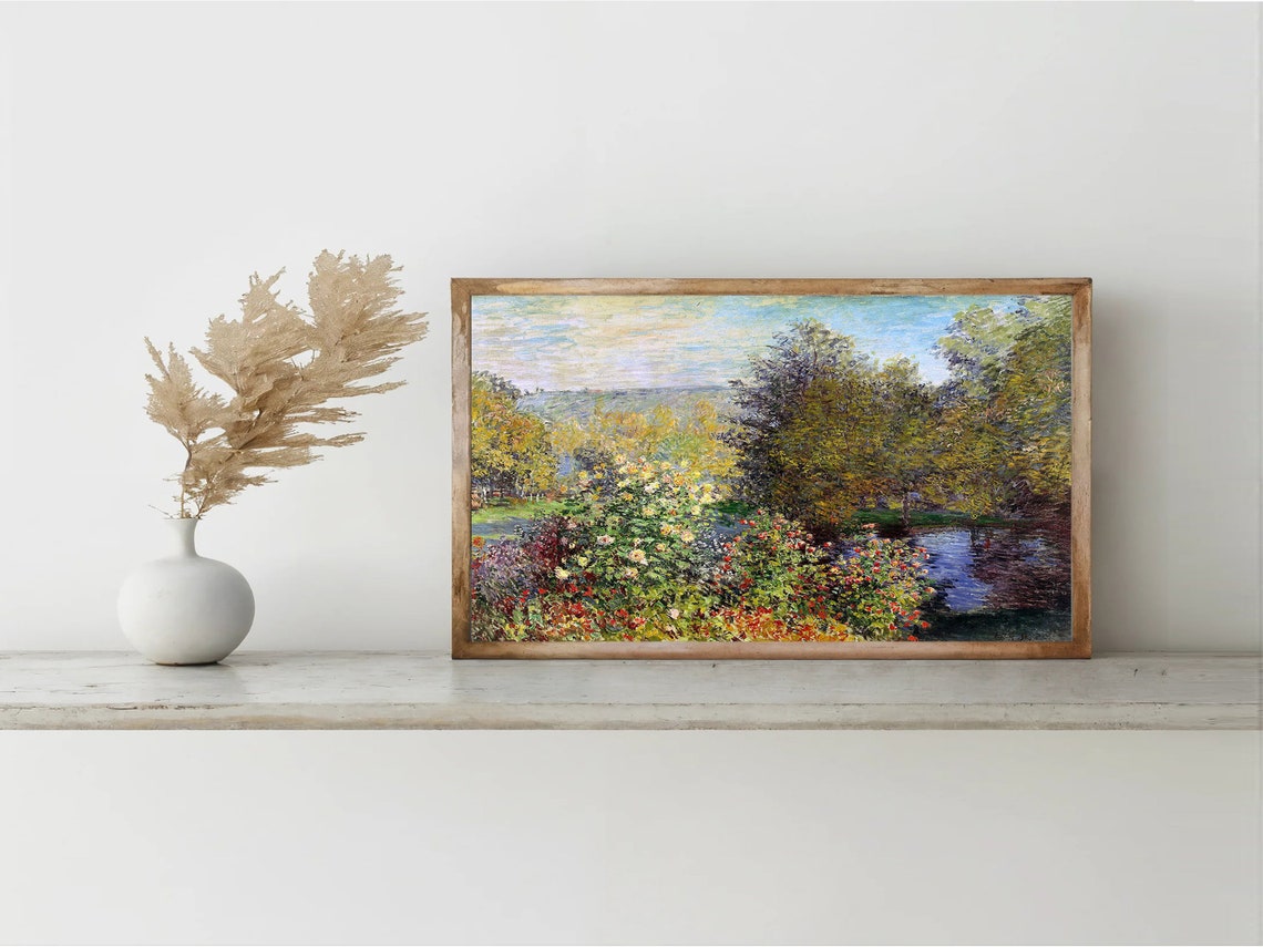 Monet Flower Garden Blooming Roses Riverside Impressionist Poster - Image 8