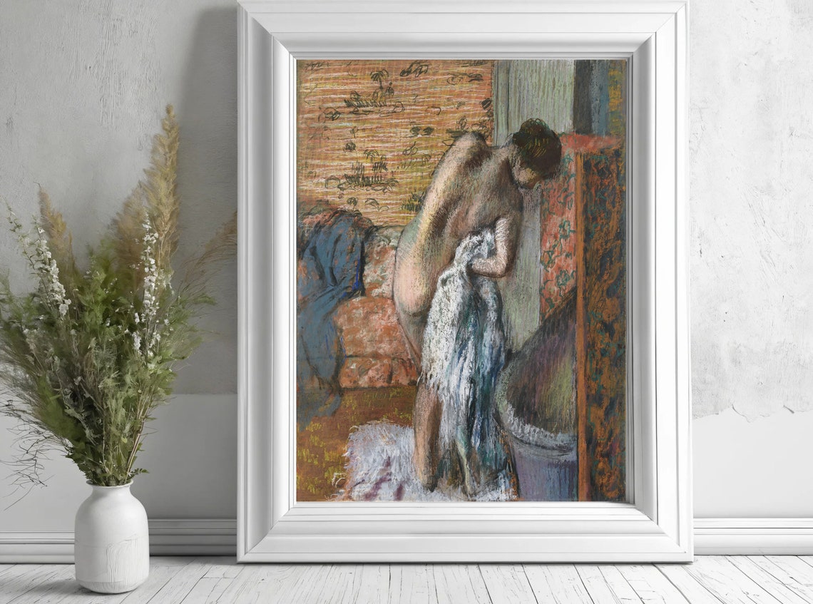 Degas Woman Drying Herself Bath Pastel Figure Impressionist Poster - Image 6