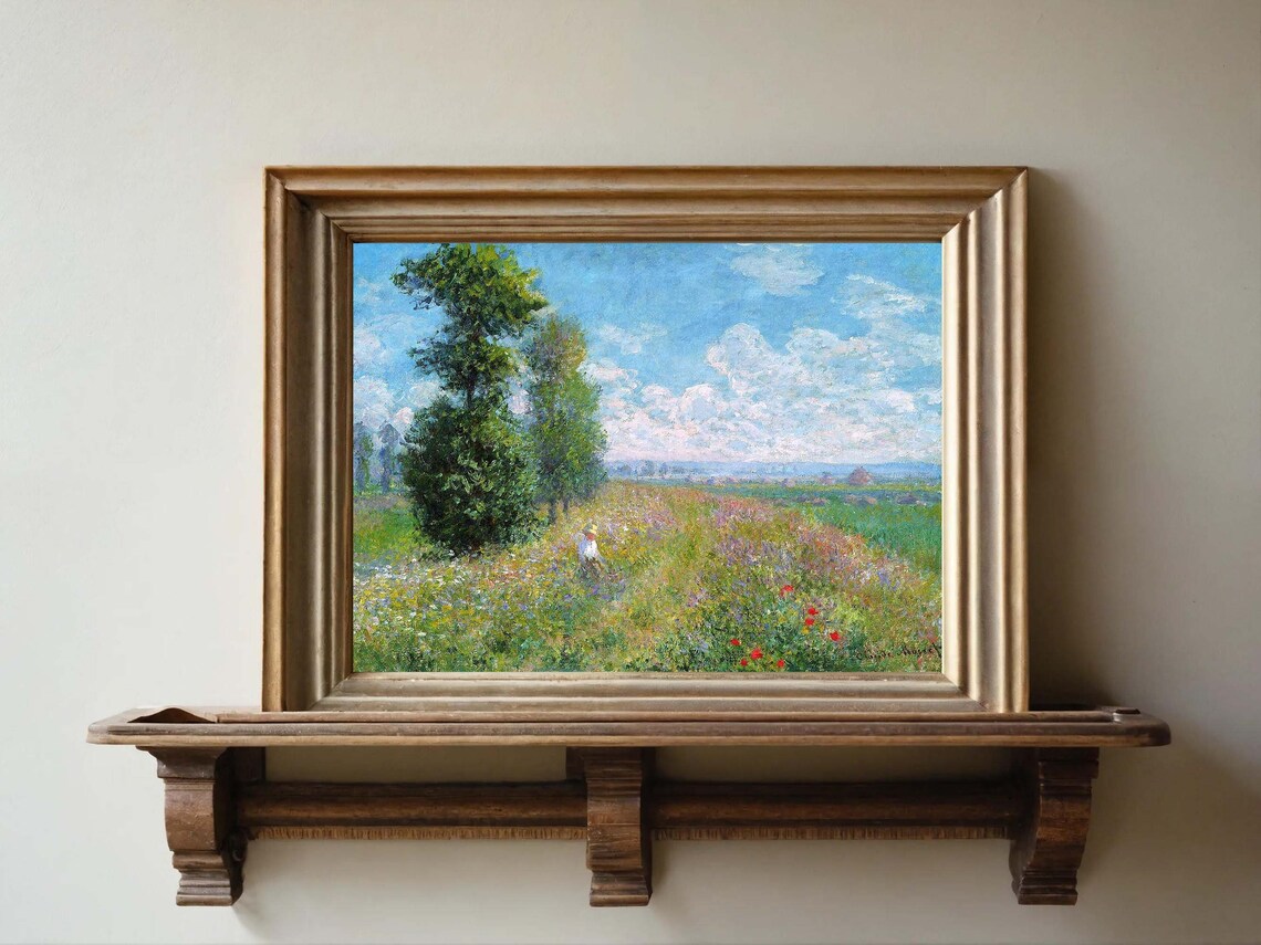 Claude Monet Print Print Claude Monet Meadow With Poplars Poster Art Posters Instant Wall Art Art - Image 6