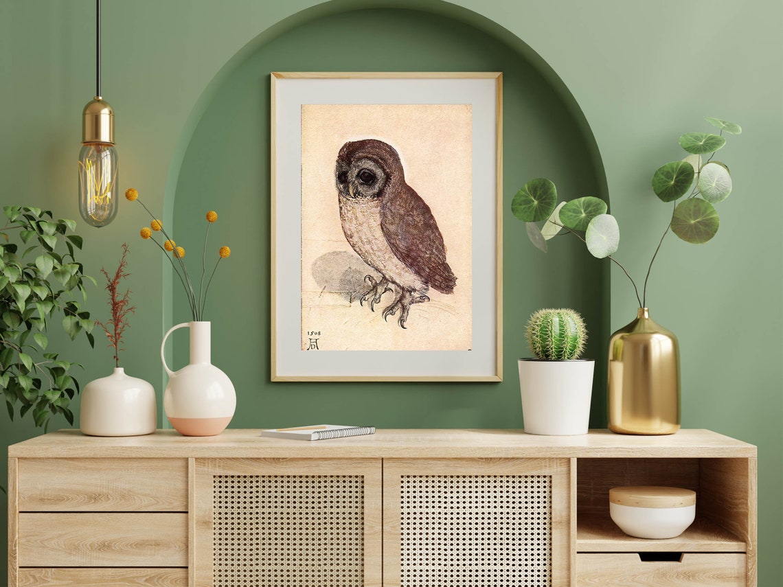 Albrecht Durer Little Owl 1508 Drawing Renaissance Vintage Print - Image 7