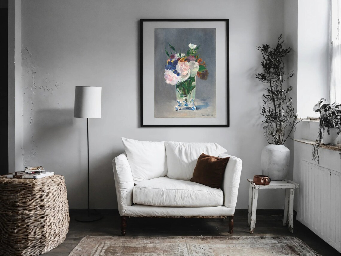 Edouard Manet Flowers in a Crystal Vase Floral Still Life Poster - Image 2