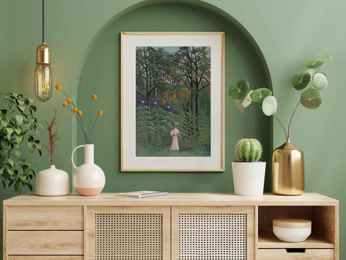 Henri Rousseau Woman Walking in Forest Exotic Tropical Jungle Print - Image 4