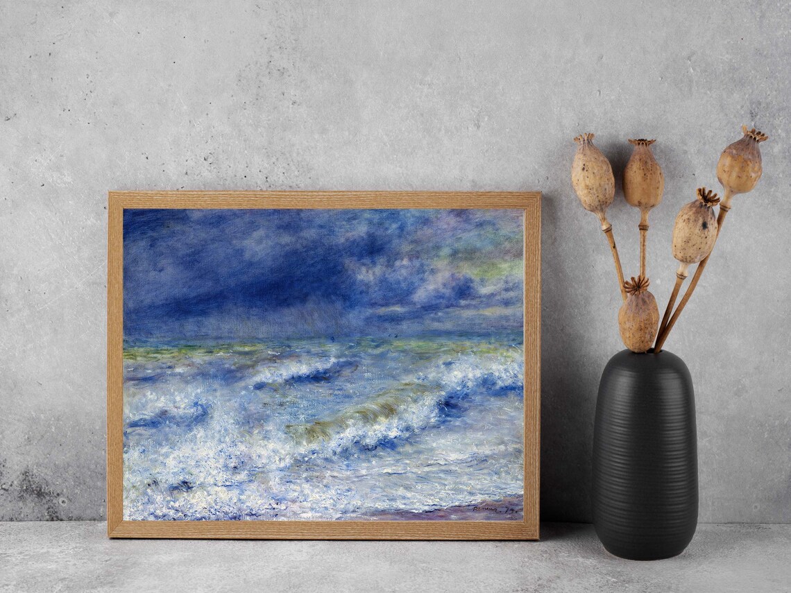 Renoir Seascape Vintage Wall Art Pierre Auguste Renoir The Wave Impressionist Landscape Painting Blue Sea Print Ocean Print - Image 4
