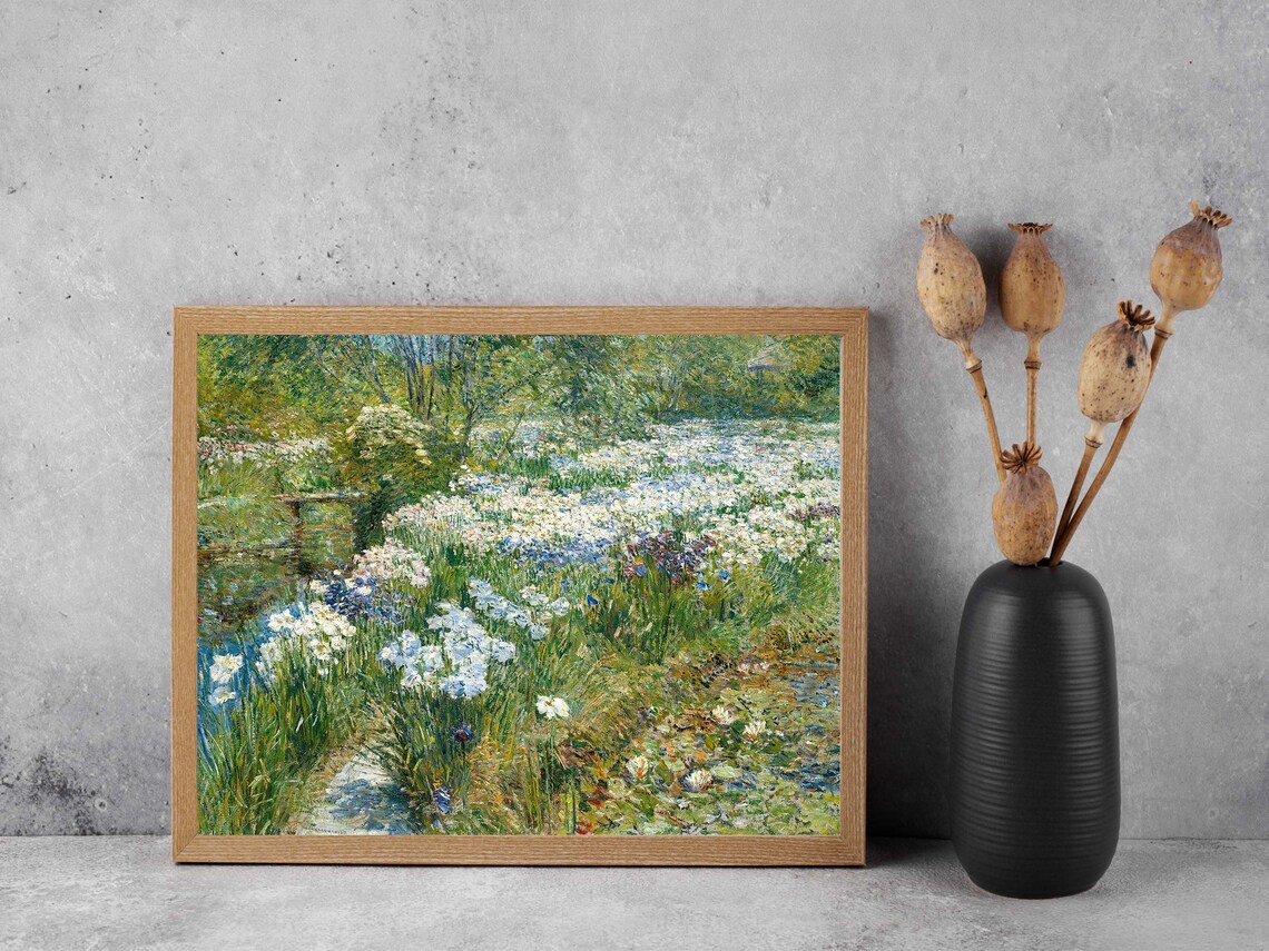 Childe Hassam The Water Garden Impressionist Iris Flowers Painting Poster - Image 4