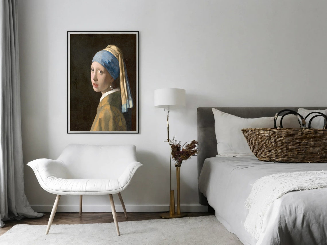 Girl With A Pearl Earring By Johannes Vermeer Art Prints Dutch Baroque Painting Vintage Woman Portrait Print Wall Art - Image 8