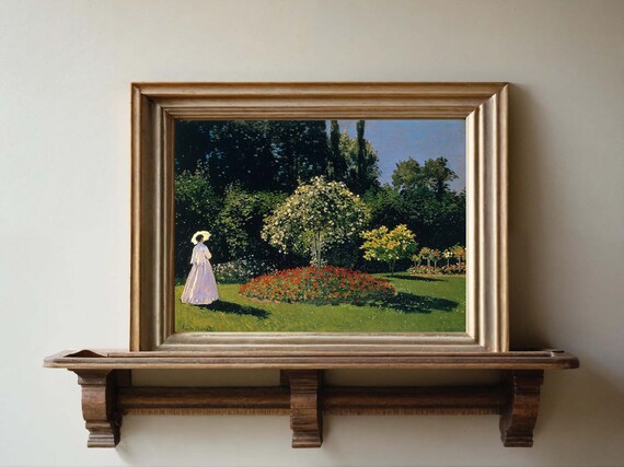 Claude Monet Lady in the Garden Impressionist Parasol Woman Poster