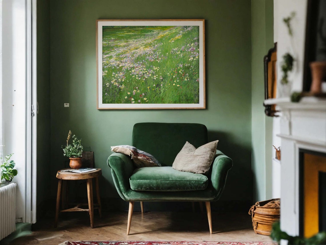 Wildflower Meadow Vintage Impressionist Landscape Painting Poster - Image 8