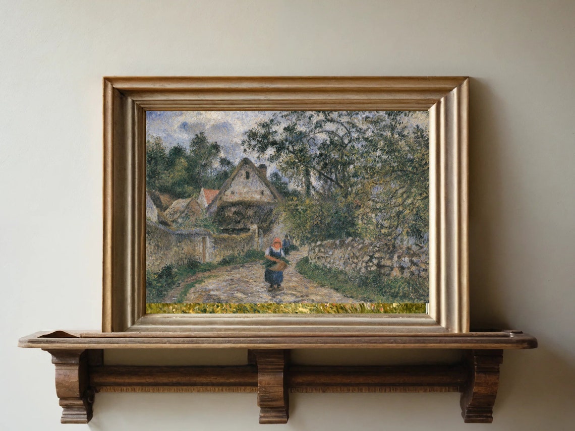 Stone Cottage Path Village Peasant Woman Impressionist Poster - Image 5