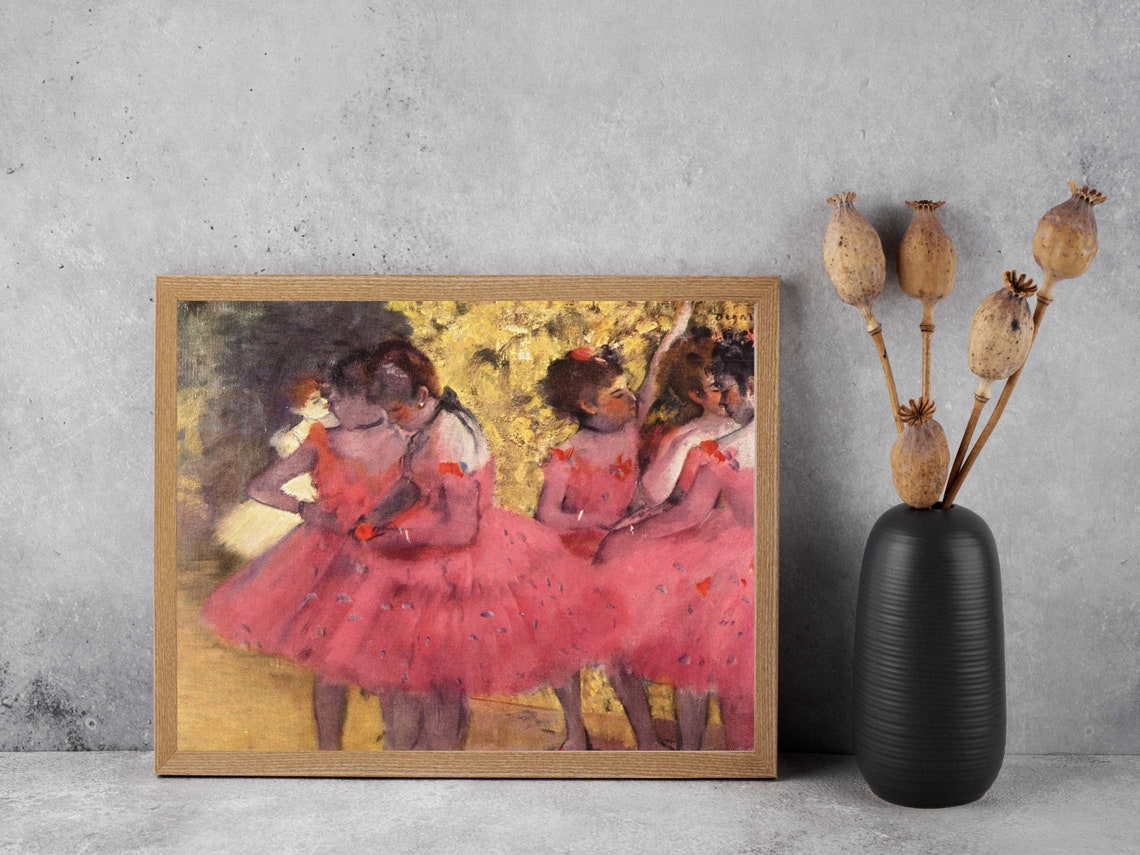 Edgar Degas Pink Dancers Four Ballerinas in Pink Tutus Poster - Image 2