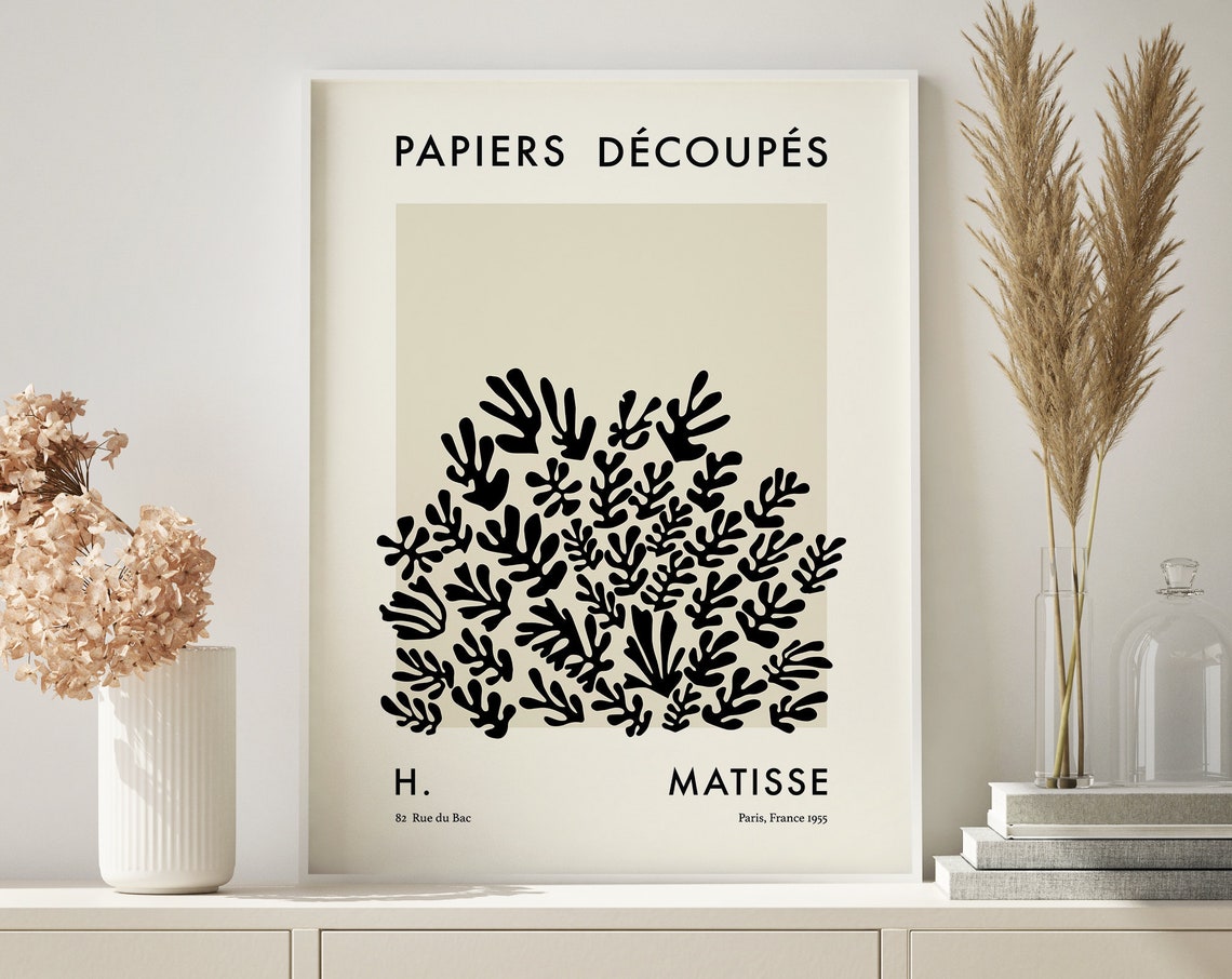 Matisse Papiers Decoupes Black Botanical Cut Out 1955 Art Print