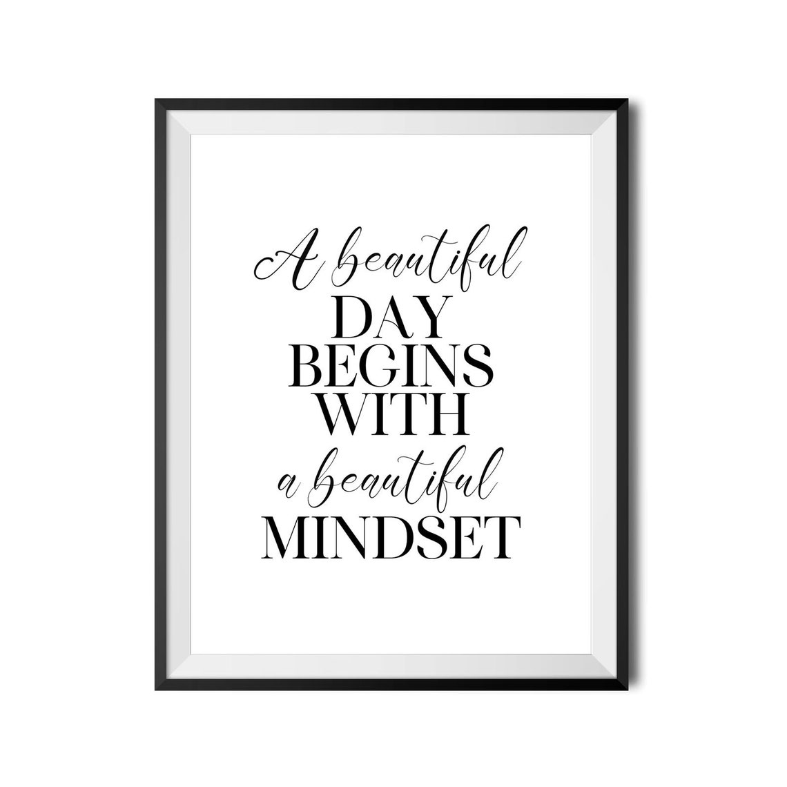 A Beautiful Day Begins With A Beautiful Mindset Morning Quote Poster - Image 3