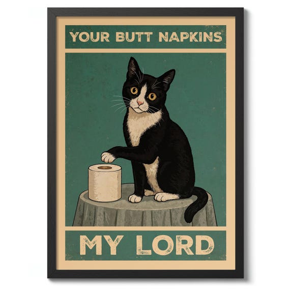 Your Butt Napkins My Lord Typography Print Funny Bathroom Poster Wall Art Decor Gift