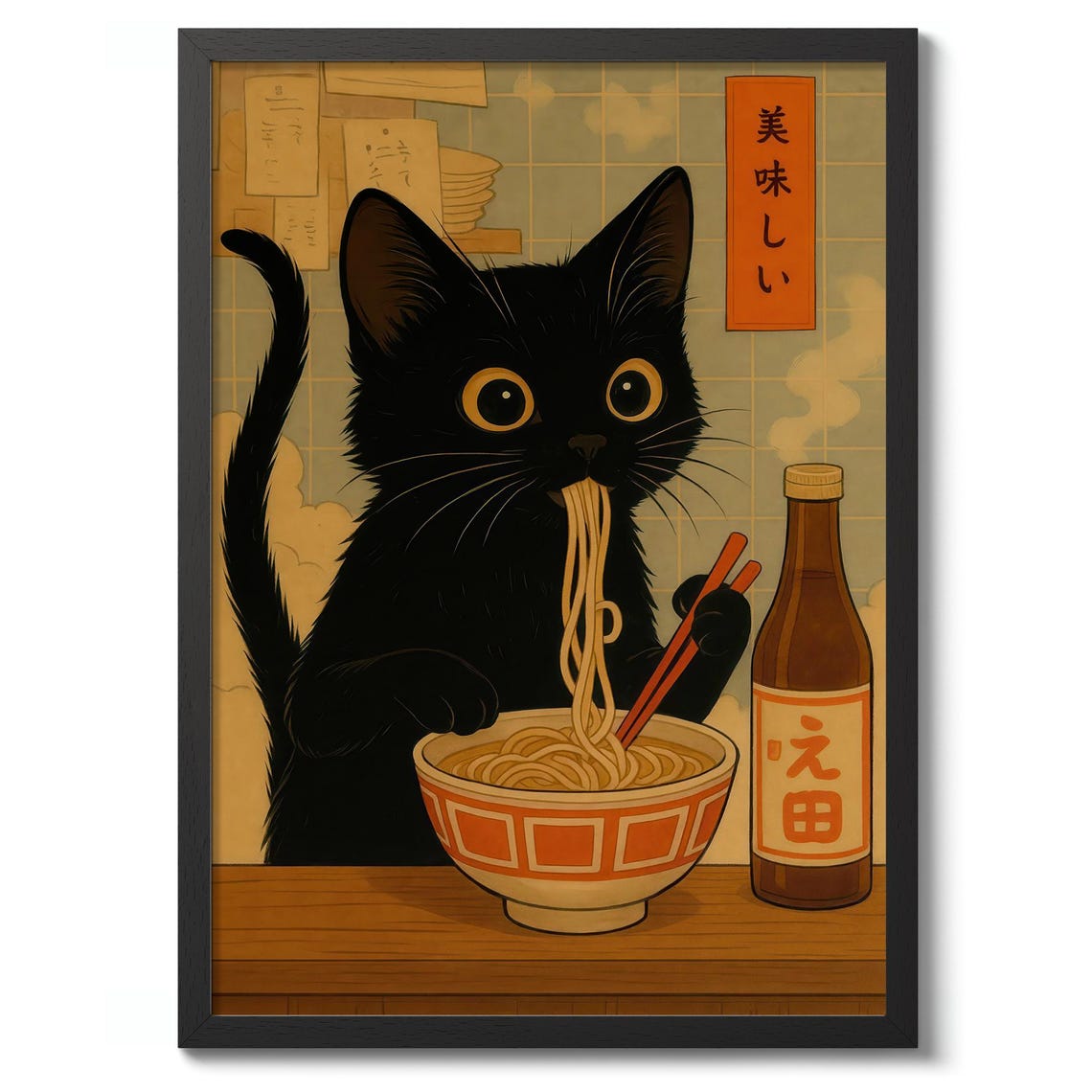 Noodle Cat Thief Anime Poster Print
