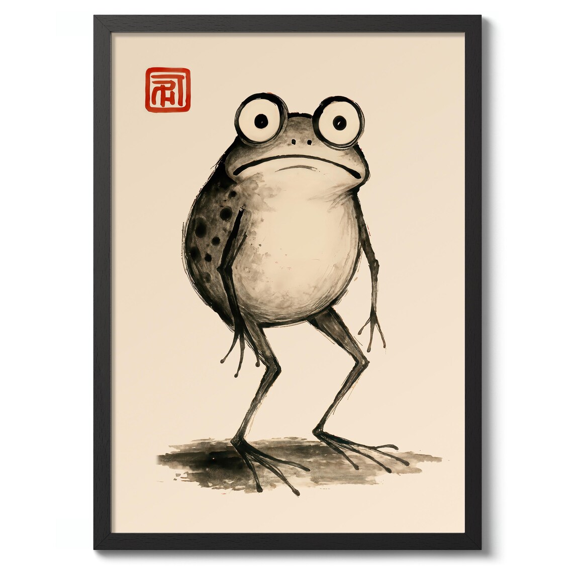 Awkward Frog by Matsumoto Hoji, Japanese Print