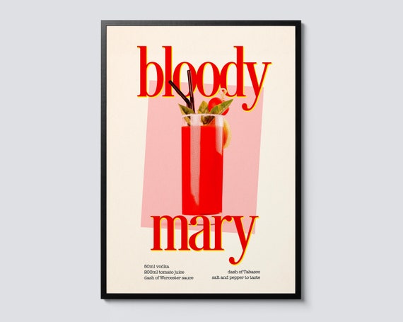 Bloody Mary Cocktail Retro Kitchen Art Print