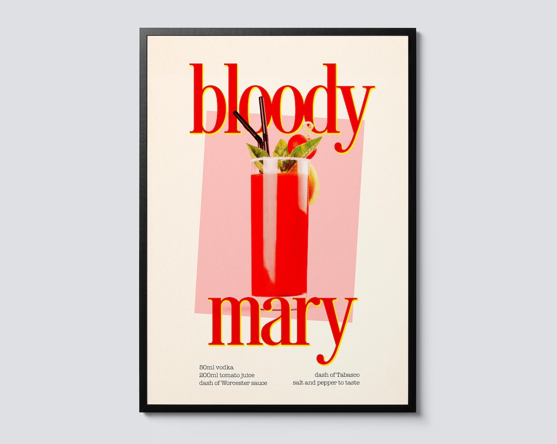 Bloody Mary Cocktail Retro Kitchen Art Print