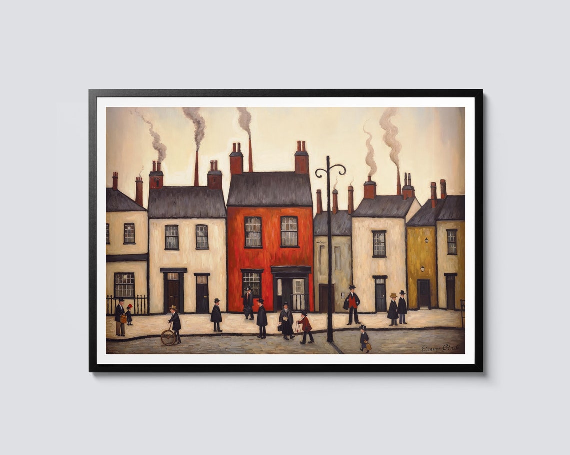 Terraced Houses Eleanor Clark Northern English Street Scene Poster