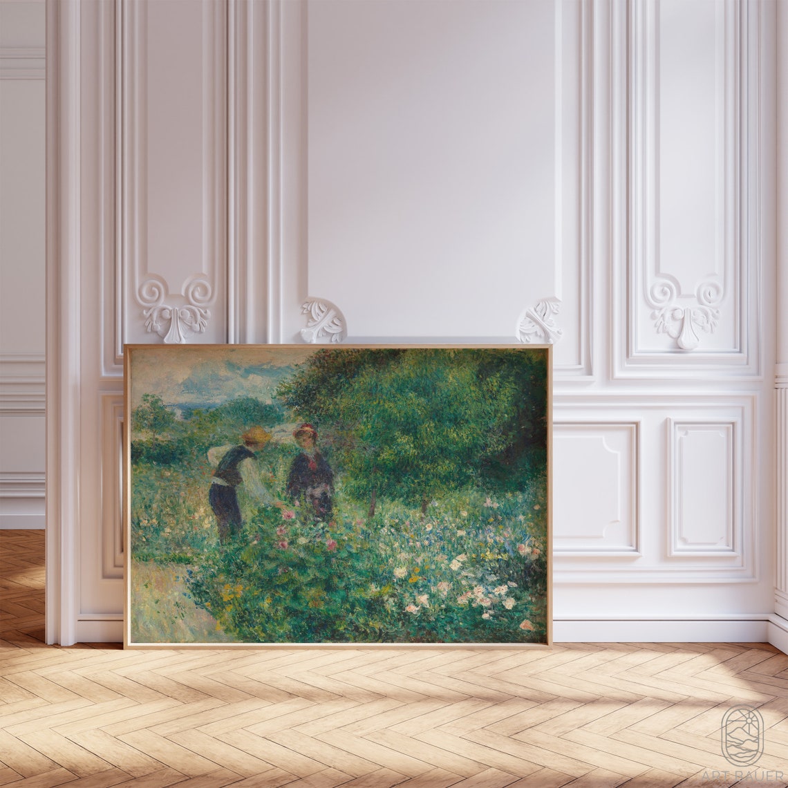 Auguste Renoir Picking Flowers Garden Couple Impressionist Art Poster - Image 3
