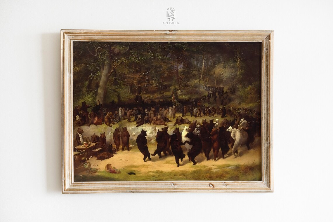 William Beard Bear Dance, 1850 Folk Art Poster - Image 3
