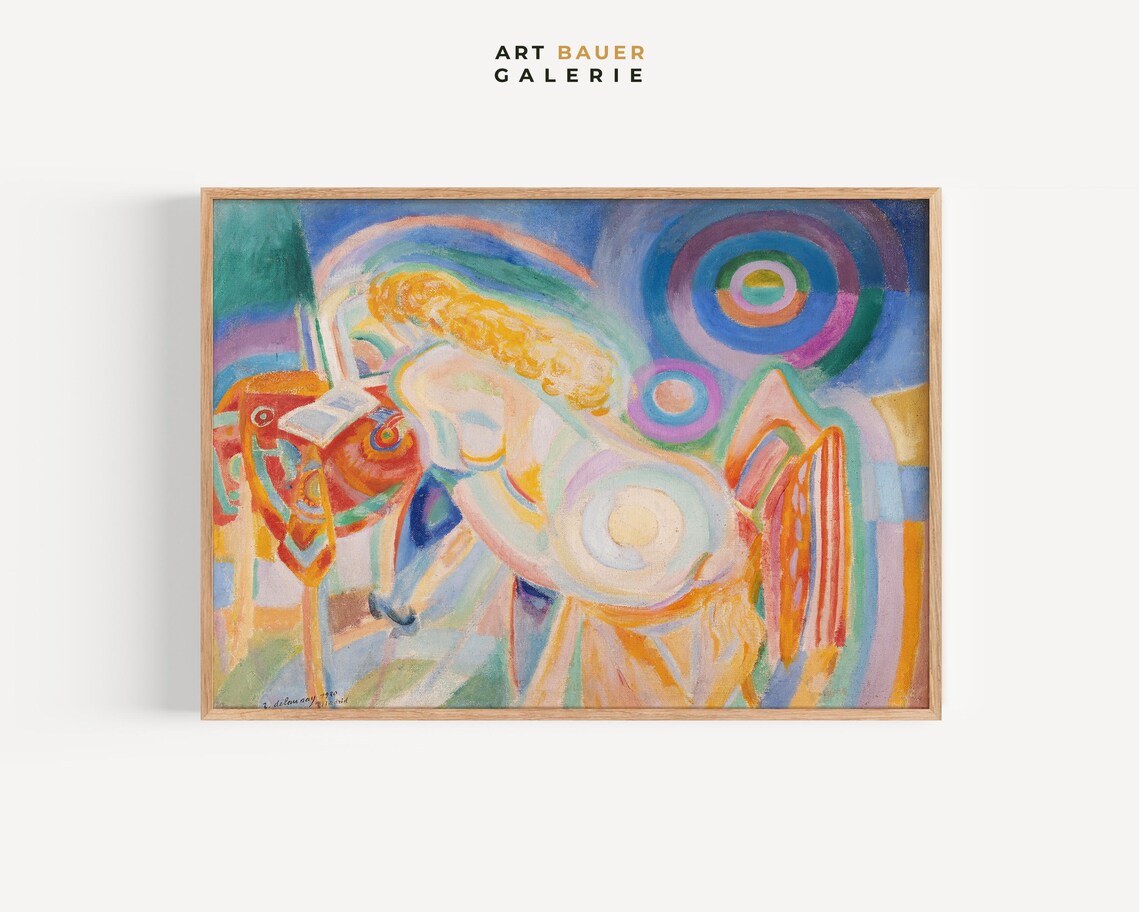 Robert Delaunay Nude Woman Reading Colorful Orphist Abstract Figure Poster - Image 5