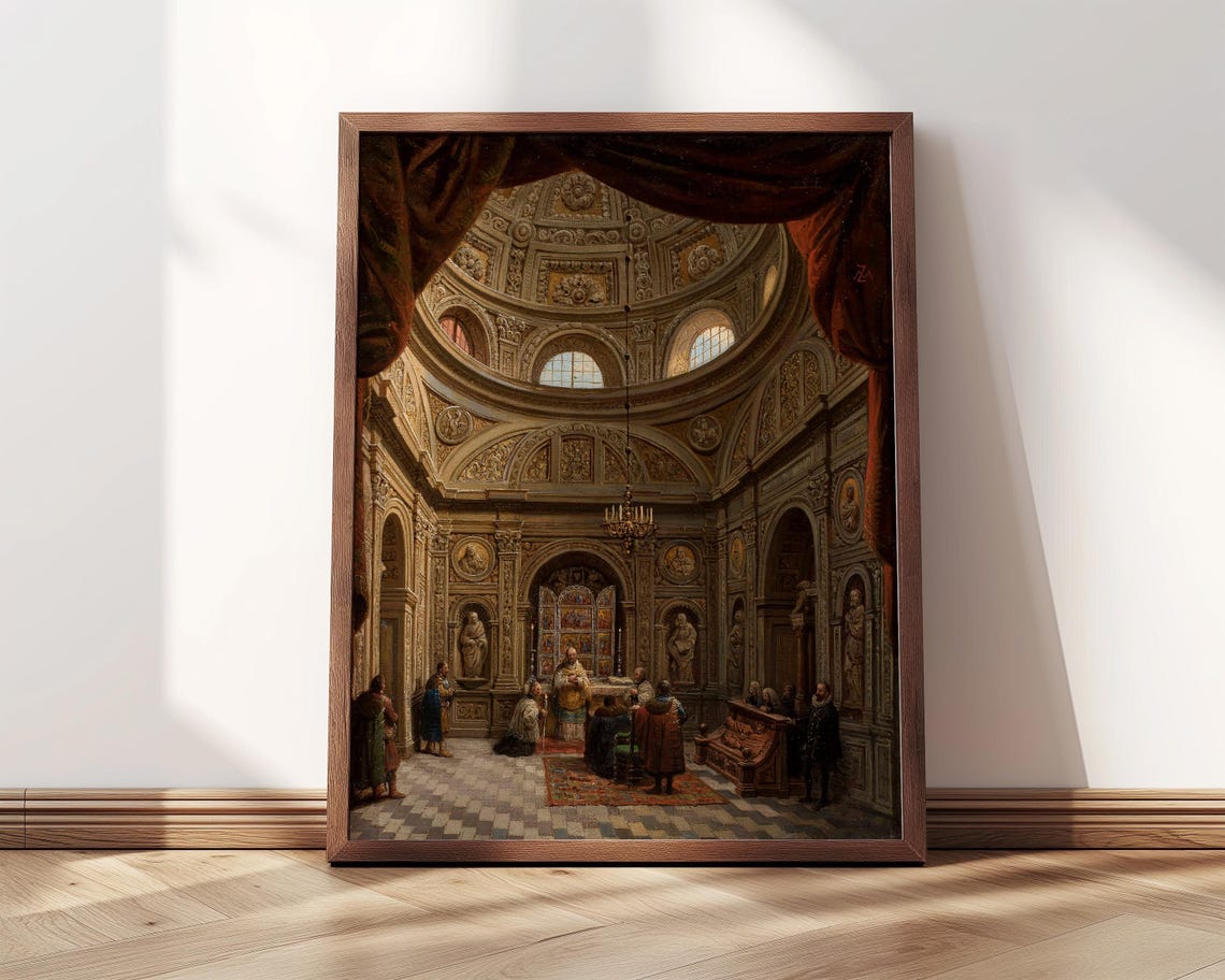 Sigismund Chapel Baroque Interior Golden Dome Worship Art Poster