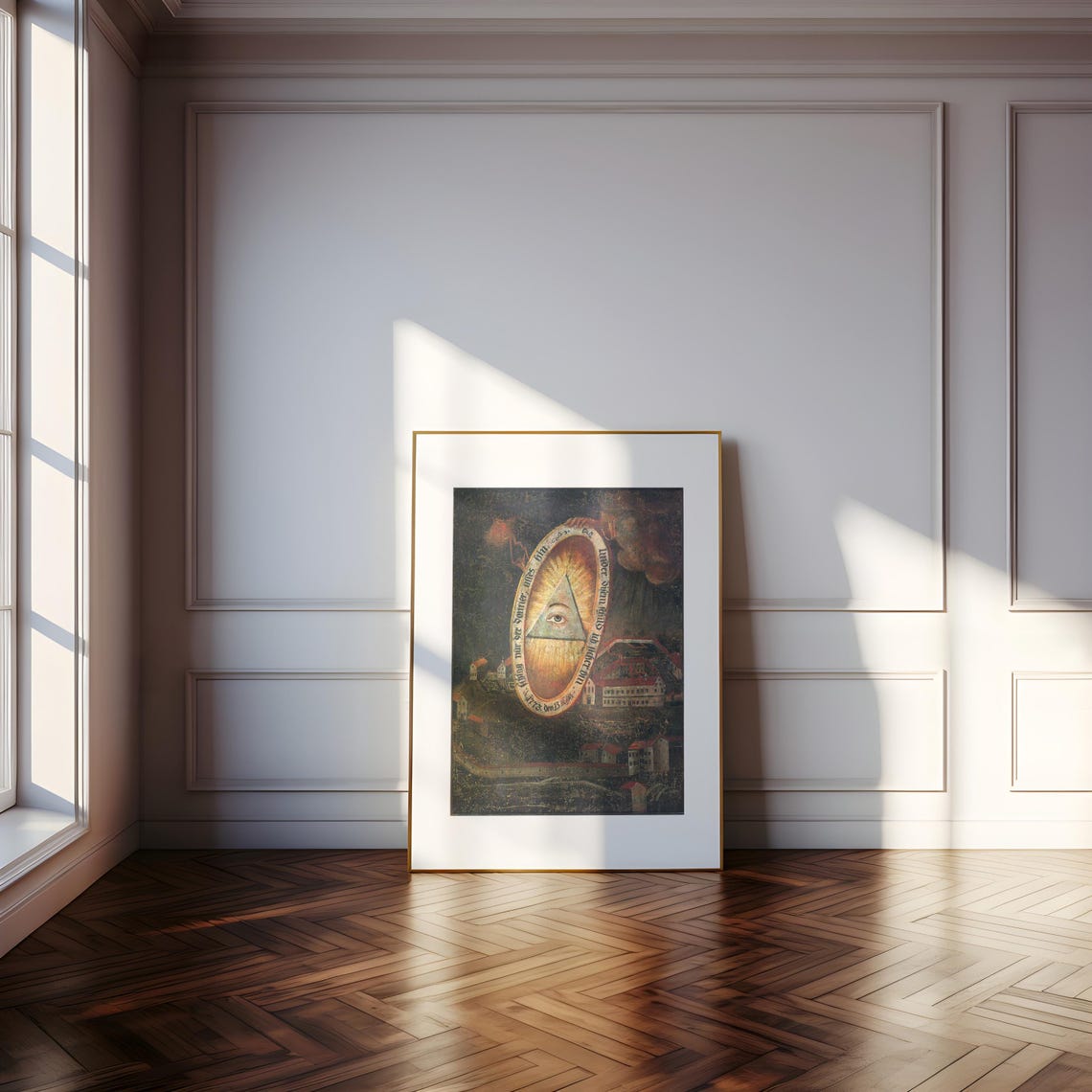 Baindt Abbey 1773 Eye of God Triangle Antique Symbolist Painting Print - Image 5