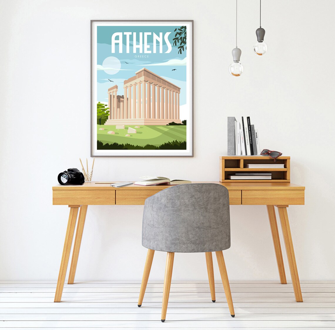 Athens Greece Travel Poster, Living Room Decor - Image 2