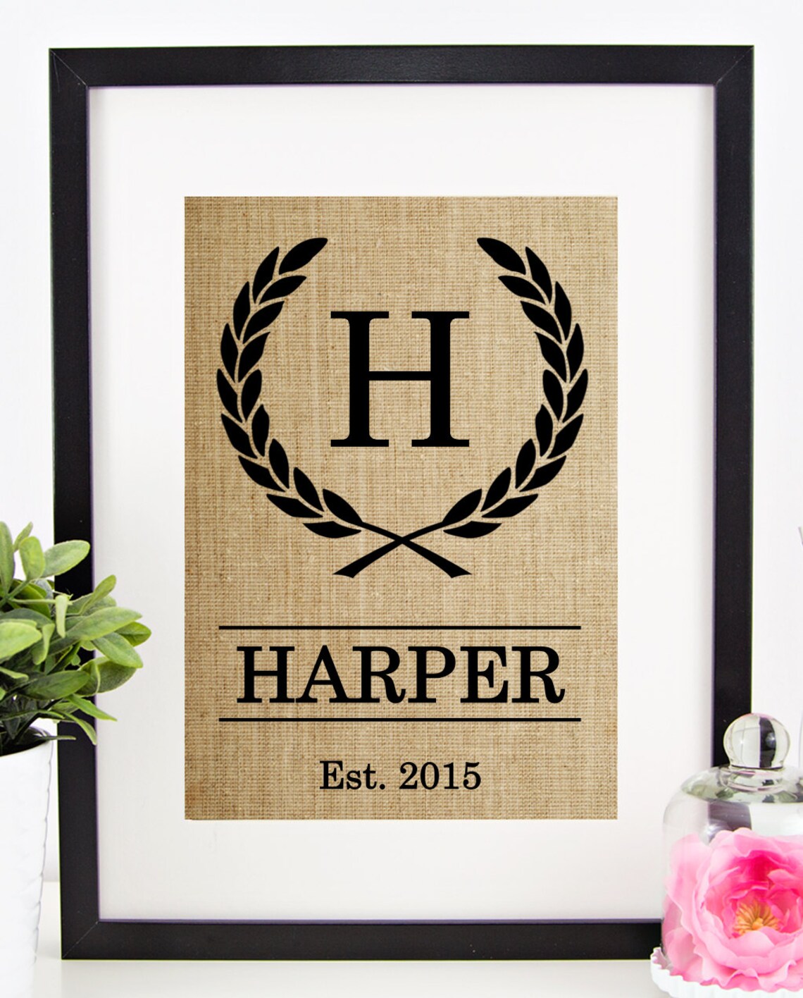 Rustic Wedding Decor Personalized Monogram Gift